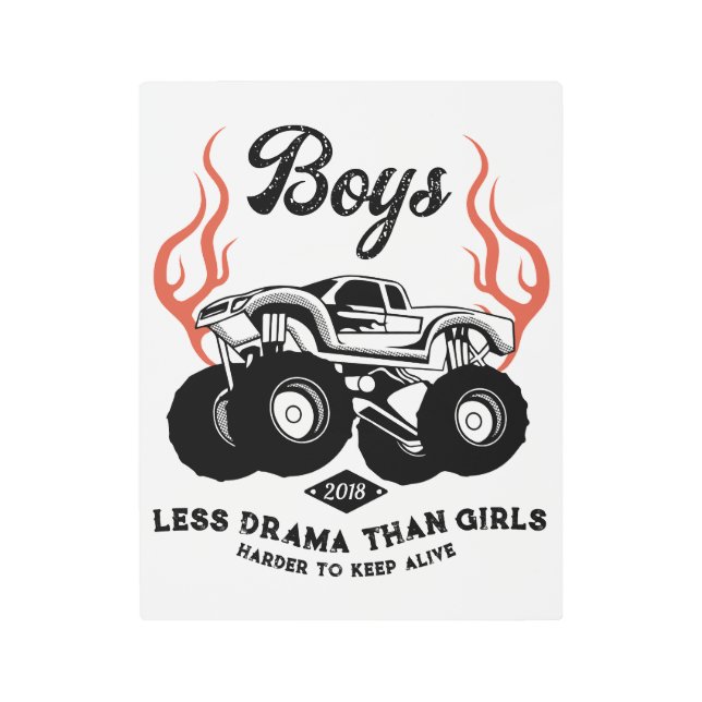 男の子より少ないドラマ女の子ベッドルーム子供部屋デコール メタルプリント (正面)