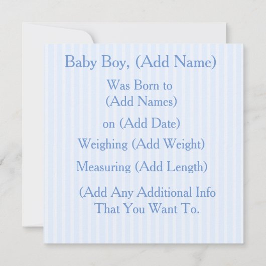 男の子よ航海の誕生 案内状 (裏面)