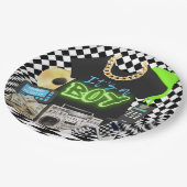 男の子よ!アーバンレトロヒップホップベビーシャワーBOY ペーパープレート (アングル)