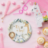 男の子よ！ジャングルベビーシャワープレート ペーパープレート (パーティー)