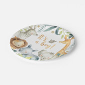 男の子よ！ジャングルベビーシャワープレート ペーパープレート (アングル)