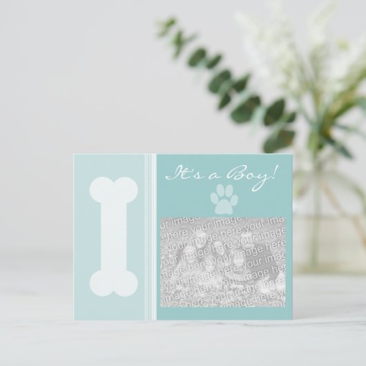 男の子よ!子犬用はがき ポストカード (スタンド正面)