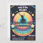 男の子をトランポリンクールパーク13歳の誕生日にする 招待状 (正面)