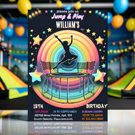 男の子をトランポリンクールパーク13歳の誕生日にする 招待状