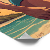 男の子をビーチに ポスター (角)