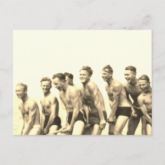 男の子をロープに ポストカード