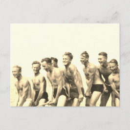 男の子をロープに ポストカード