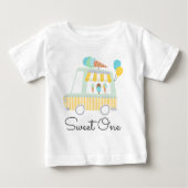 男の子アイスクリームスウィートワン誕生日パーティー服 ベビーTシャツ (正面)
