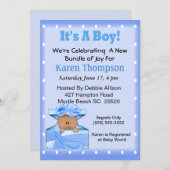 男の子アフリカ系アメリカ人の赤ちゃんシャワー 招待状 (正面/裏面)