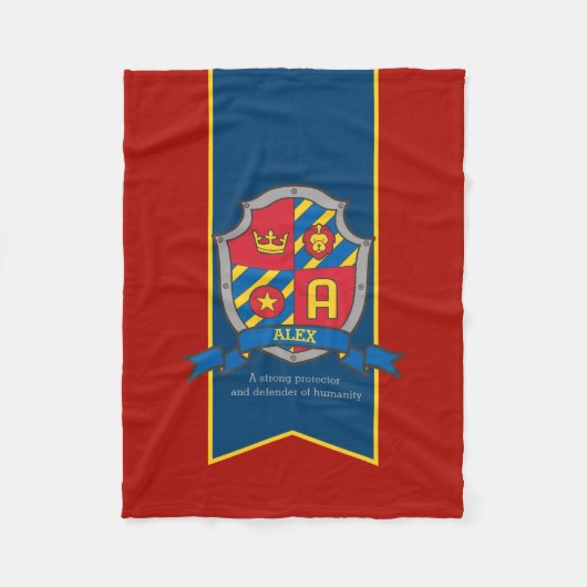 男の子アレックスまたはAの名前と意味の毛布 フリースブランケット (正面)