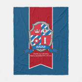 男の子イザヤ文字私の名前は青い毛布を意味する フリースブランケット (正面)