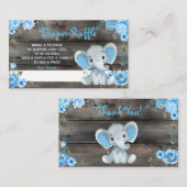 男の子エレファントおむつラッフルベビシャワーゲームカード プレイスカード (正面/裏面)