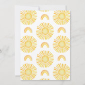 男の子オレンジのまわりに初の日赤ちゃんシャワー 招待状 (裏面)