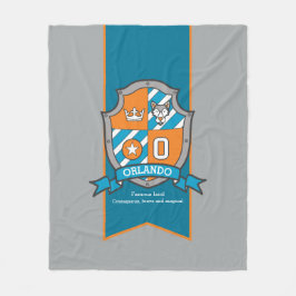 男の子オーランドまたは文字Oグレーの毛布を意味する名前 フリースブランケット