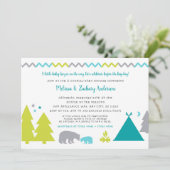 男の子カップルの赤ちゃんシャワー | 北欧は木々の星を生む 招待状 (スタンド正面)