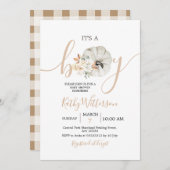 男の子カボチャのフローラの素朴赤ちゃんシャワー 招待状 (正面/裏面)