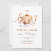 男の子カボチャのフローラの素朴赤ちゃんシャワー 招待状 (正面)