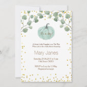 男の子カボチャの赤ちゃんシャワーの水色だ 招待状 (正面)