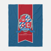 男の子カルムまたは文字Cの名前はグレーの毛布を意味する フリースブランケット (正面)