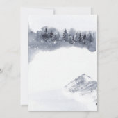 男の子キツネベビーシャワーウィンターウッドランド 招待状 (裏面)