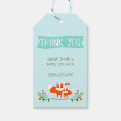 男の子キツネベビーシャワーギフトラベル ギフトタグ (正面)