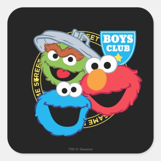 男の子クラブモンスター スクエアシール (正面)