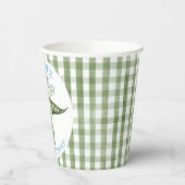 男の子グリーンストンプチョンプロア恐竜1番目の誕生日 紙コップ (左)