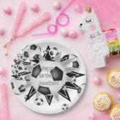 男の子サッカーのボールは誕生日 ペーパープレート (パーティー)