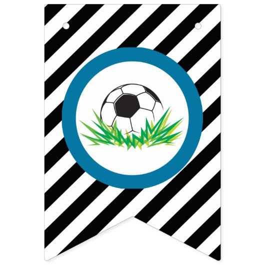 男の子サッカー誕生日パーティバナー バンティングフラッグ (第1の旗)