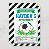 男の子サッカー誕生日パーティーの招待状 招待状 (正面/裏面)