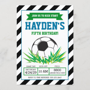 男の子サッカー誕生日パーティーの招待状 招待状