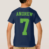 男の子サッカー誕生日パーティーTシャツ Tシャツ (裏面)