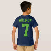 男の子サッカー誕生日パーティーTシャツ Tシャツ (裏面フル)