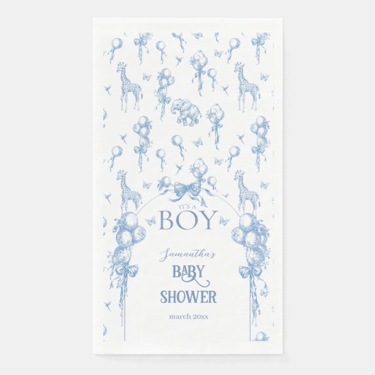 男の子サファリのアニマルブルーバルーンベビーシャワー (正面)