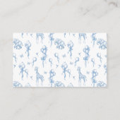 男の子サファリのアニマルブルーバルーンベビーシャワー エンクロージャーカード (裏面)