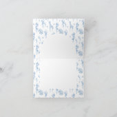 男の子サファリのアニマルブルーバルーンベビーシャワー サンキューカード (内部)