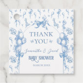 男の子サファリのアニマルブルーバルーンベビーシャワー フェイバータグ (正面)