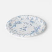 男の子サファリのアニマルブルーバルーンベビーシャワー ペーパープレート (アングル)