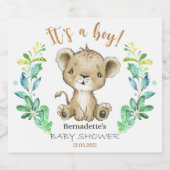 男の子サファリのベビーシャワーパーティー スパークリングワインラベル (シングルラベル)