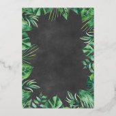 男の子サファリのワイルドベイビーシャワー実在 箔招待状 (裏面)