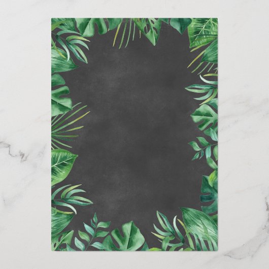 男の子サファリのワイルドベイビーシャワー実在 箔招待状 (裏面)