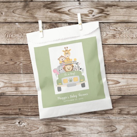 男の子サファリの赤ちゃんシャワーありがとう フェイバーバッグ