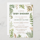 男の子サファリの赤ちゃんシャワー 招待状 (正面/裏面)