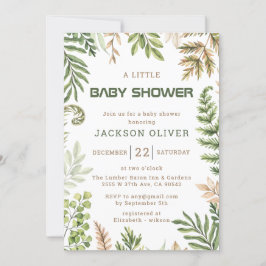 男の子サファリの赤ちゃんシャワー 招待状