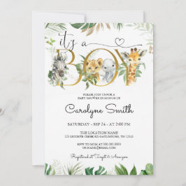 男の子サファリジャングルベビーシャワー招待状 招待状