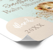 男の子サファリテーマライオンベビーシャワーへようこそ ポスター (角)