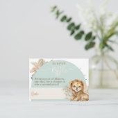 男の子サファリテーマライオンベビーシャワーオムツ エンクロージャーカード (スタンド正面)