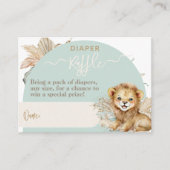 男の子サファリテーマライオンベビーシャワーオムツ エンクロージャーカード (正面)