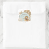 男の子サファリテーマライオンベビーシャワー スクエアシール (バッグ)