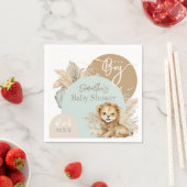 男の子サファリテーマライオンベビーシャワー スタンダードカクテルナプキン (インサイチュ)